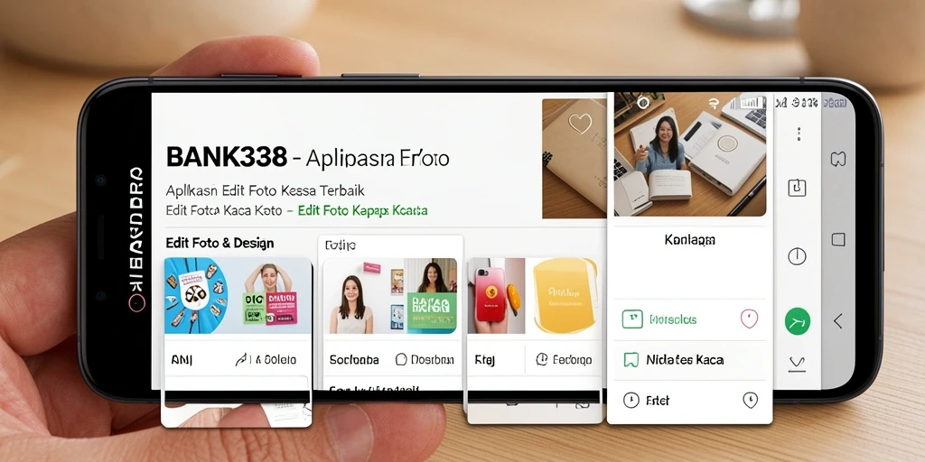 Antarmuka aplikasi BANK338 untuk Edit Foto Kertas Kaca yang menarik.