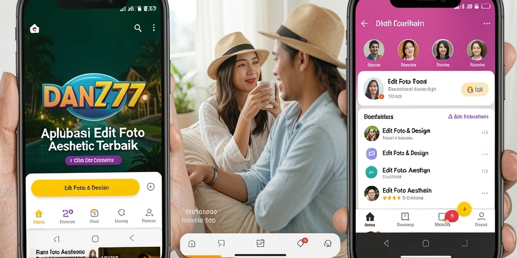 Antarmuka aplikasi DAN777 yang intuitif untuk edit foto aesthetic.