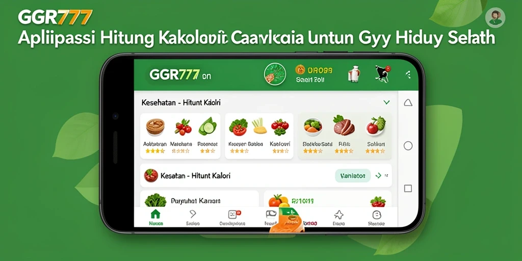Antarmuka aplikasi GGR777 yang menampilkan fungsi Hitung Kalori.