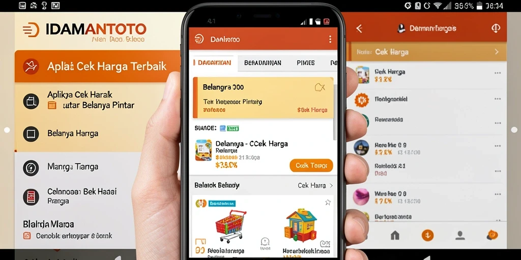 Tampilan antarmuka aplikasi Cek Harga IDAMANTOTO yang intuitif.