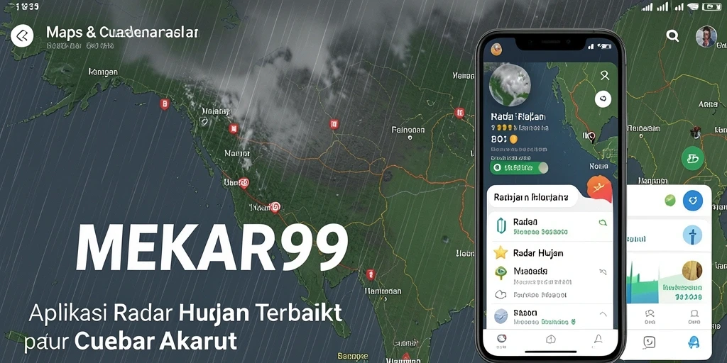 Antarmuka aplikasi MEKAR99 menunjukkan informasi radar hujan yang jelas dan akurat.