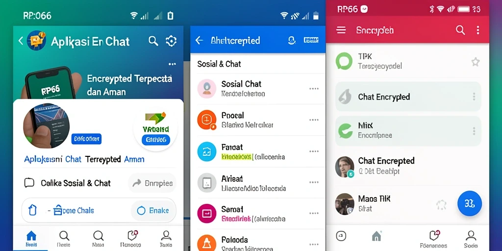 Tampilan antarmuka aplikasi Chat Encrypted RP66 yang modern dan intuitif.