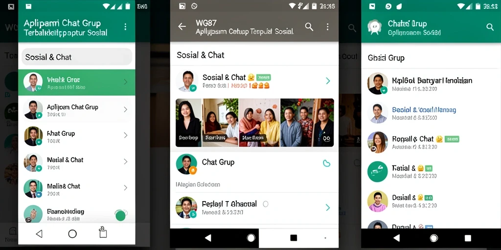 Antarmuka aplikasi Chat Grup WG87 yang interaktif dan menarik.