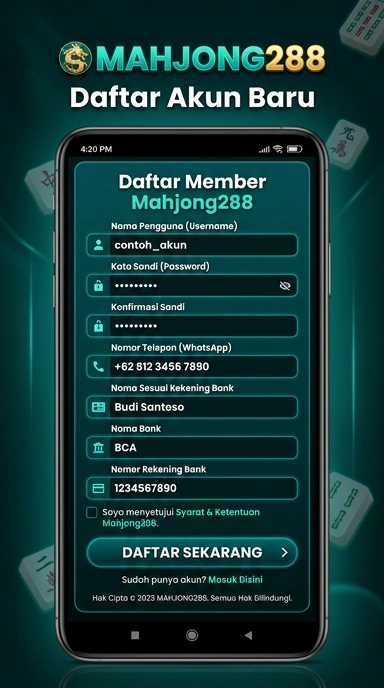 Panduan Membuat Akun Baru Mahjong288 di Android